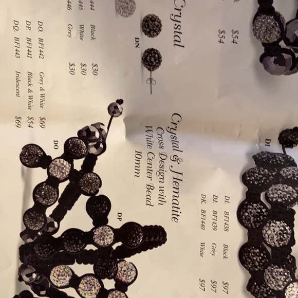 Crystal & Hematite Cross Design Macrame Bracelet - Picture 8 of 9